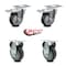Service Caster 4 Inch Thermoplastic Rubber Swivel Top Plate Caster Lock Brakes 2 Rigid, 2PK SCC-TTL20S414-TPRB-2-R-2 - alternate 5